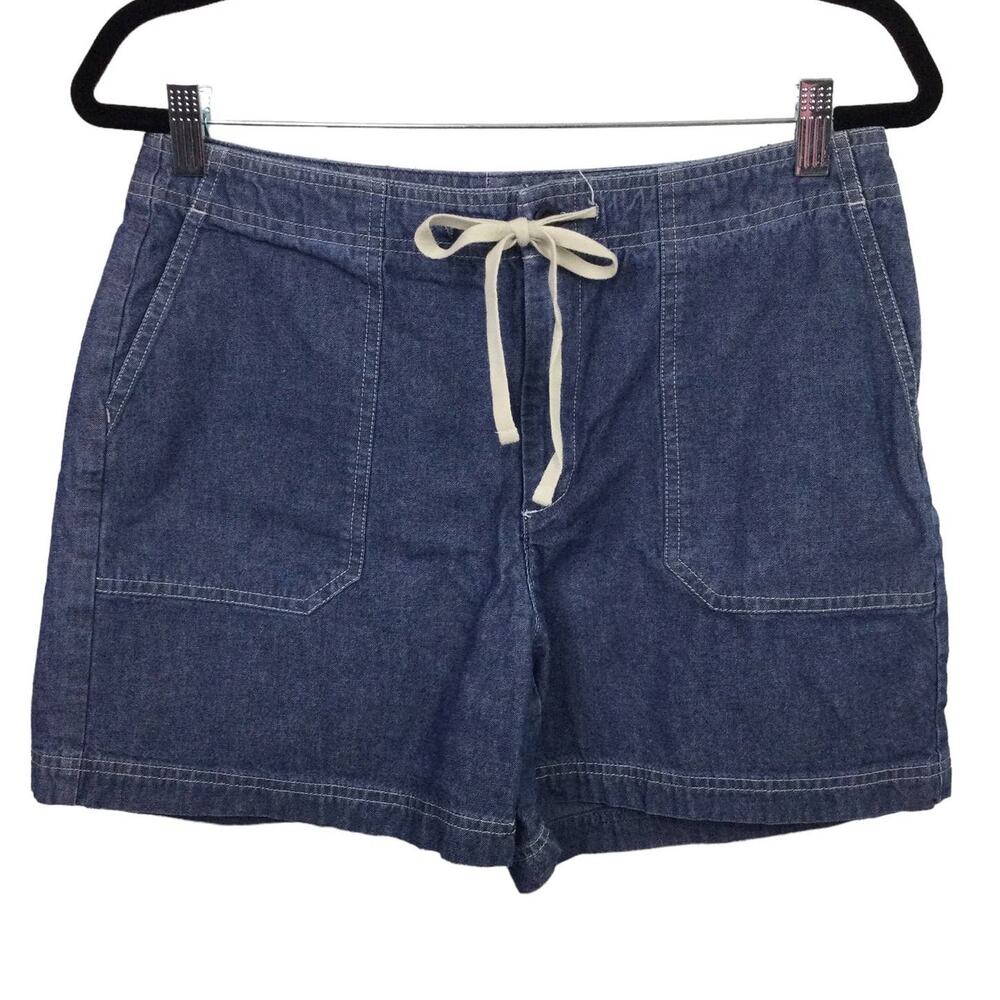 Dockers Casual Beach Blue Chambray Lightweight Mid Rise Shorts Size 10